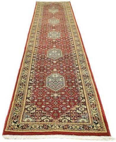 morgenland Wollen kleed Bidjar kleed met de hand geknoopt rood loper Orient 400 x 80 cm rood