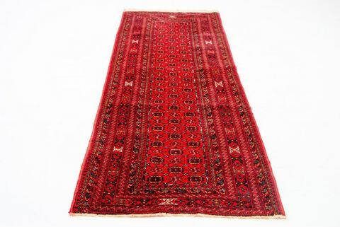 morgenland Wollen kleed Buchara vloerkleed met de hand geknoopt rood loper Buchara 257 x 83 cm rood
