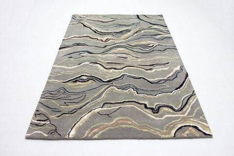 morgenland Wollen kleed Design vloerkleed handgetuft zilver