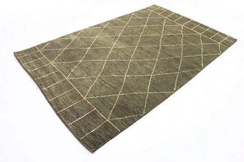 morgenland Wollen kleed Design vloerkleed met de hand geknoopt groen handgeknoopt