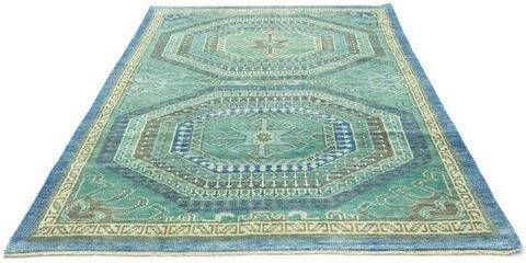 morgenland Wollen kleed Design vloerkleed met de hand geknoopt groen handgeknoopt