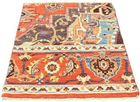 morgenland Wollen kleed Design vloerkleed met de hand geknoopt oranje handgeknoopt
