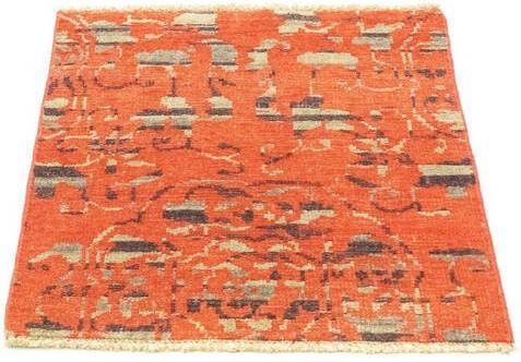 morgenland Wollen kleed Design vloerkleed met de hand geknoopt oranje handgeknoopt