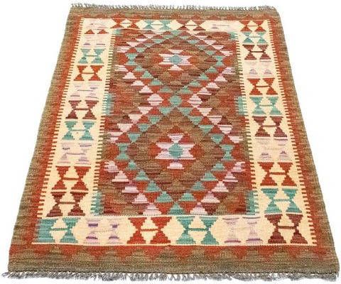 morgenland Wollen kleed Kelim Afghan vloerkleed met de hand geweven Laagpolig