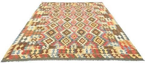 morgenland Wollen kleed Kelim Afghan vloerkleed met de hand geweven meerkleurig Laagpolig