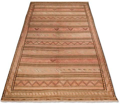 morgenland Wollen kleed Kelim vloerkleed met de hand geweven meerkleurig Laagpolig