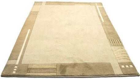 morgenland Wollen kleed Nepal vloerkleed met de hand geknoopt groen handgeknoopt