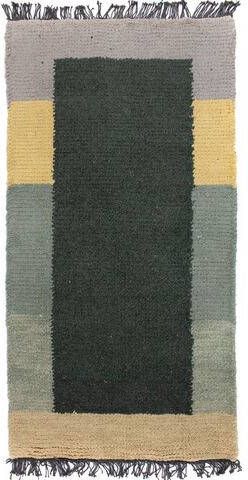 morgenland Wollen kleed Nepal vloerkleed met de hand geknoopt groen handgeknoopt