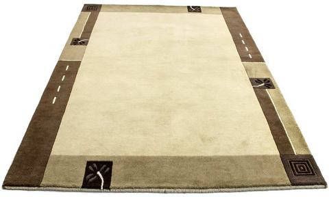 morgenland Wollen kleed Nepal vloerkleed met de hand geknoopt groen handgeknoopt