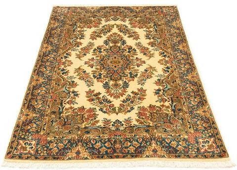 morgenland Wollen kleed Rafsanjan vloerkleed met de hand geknoopt beige Perzisch tapijt Royal 145 x 96 cm beige