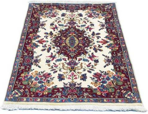 morgenland Wollen kleed Rafsanjan vloerkleed met de hand geknoopt wit Perzisch tapijt Royal 131 x 84 cm wit