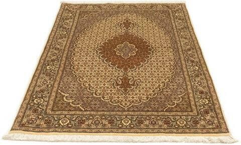 morgenland Wollen kleed Tabriz vloerkleed met de hand geknoopt donkerbeige Perzisch tapijt Tabriz 163 x 100 cm donkerbeige
