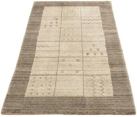 morgenland Wollen kleed Vintage vloerkleed met de hand geknoopt zilver Vintage ontwerp