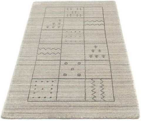 morgenland Wollen kleed Vintage vloerkleed met de hand geknoopt zilver Vintage ontwerp