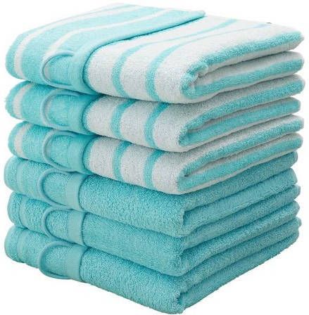my home Handdoeken Finn als set, met unikleurige en gestreept design(6 stuks )