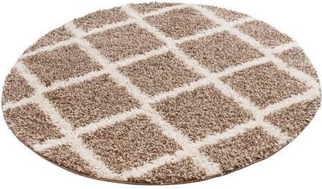 my home Hoogpolig vloerkleed Linz Ruitdesign, woonkamer