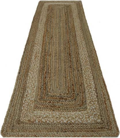 my home Loper Jannis met de hand geweven, natuurproduct van 100% jute, woonkamer