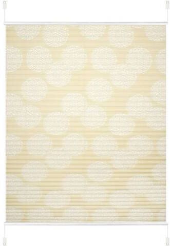 my home Plissé BELUM Klemmfix, in standaardmaat, etskant, rondjes, bloemen, klemsteun(1 stuk )