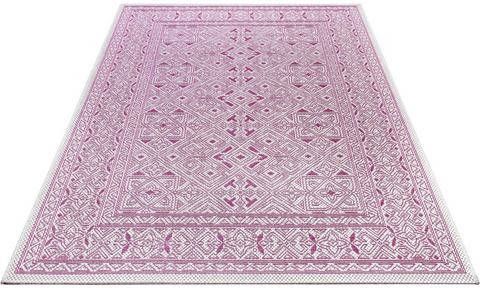 NORTHRUGS Vloerkleed Cuadrado Platweefsel geschikt voor binnen en buiten, grafisch design, afgehecht, woonkamer, balkon, terras, tuin, robuust, gemakkelijk in onderhoud