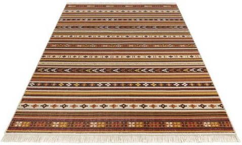 NOURISTAN Design vloerkleed Milad Opvouwbaar deco vloerkleed, retro look, kelim design, franje, woonkamer, slaapkamer, robuust, onderhoudsarm, duurzaam