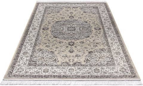 NOURISTAN Design vloerkleed Tabriz Casim Vloerkleed met franje, zijde look, oriënt design, afgehecht, woonkamer, slaapkamer, robuust, onderhoudsarm