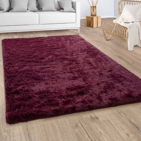 Paco Home Hoogpolig vloerkleed Silky 591 Unikleurig, bijzonder zacht en behaaglijk, ideaal in de woonkamer & slaapkamer