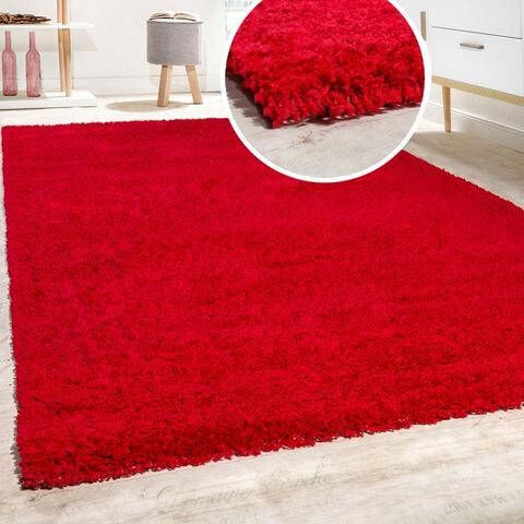 Paco Home Hoogpolig vloerkleed Sky 250 geweven, unikleurig, intensieve kleurbrille, ideaal in de woonkamer & slaapkamer