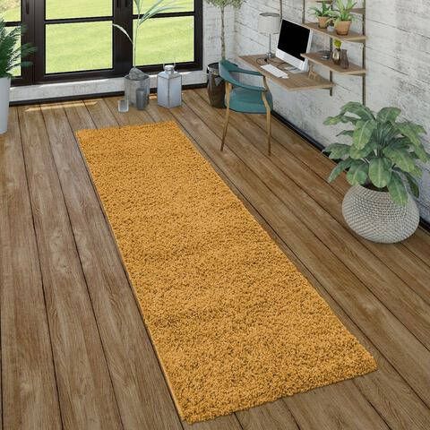Paco Home Hoogpolige loper Sky 250 Tapijtloper, geweven, unikleurige hoogpolige shaggy, ideaal in de hal & slaapkamer
