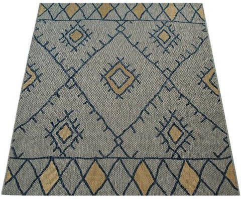 Paco Home Vloerkleed Cuba 124 Platweefsel, ruitdesign, geschikt voor binnen en buiten, woonkamer