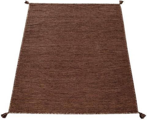 Paco Home Vloerkleed Kilim 210 Handgeweven vloerkleed, platweefsel, puur katoen, met de hand geweven, unikleurig, met franje, ideaal in de woonkamer & slaapkamer