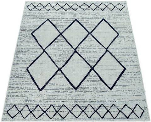 Paco Home Vloerkleed Kortrijk 744 Platweefsel, ruitdesign, geschikt voor binnen en buiten, woonkamer