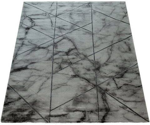 Paco Home Vloerkleed Kracht 524 Korte pool, modern marmer design, met goud of zilverkleurige accenten, ideaal in de woonkamer & slaapkamer