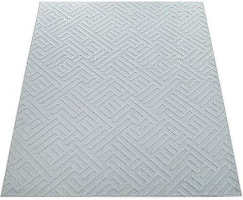 Paco Home Vloerkleed Namur 326 Korte pool, unikleuren, geometrisch motief met 3D effect, geschikt voor binnen en buiten, woonkamer