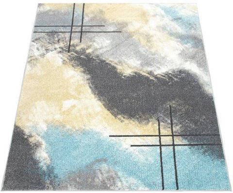 Paco Home Vloerkleed Petit 481 Korte pool, modern abstract motief, pastelkleuren, ideaal in de woonkamer & slaapkamer