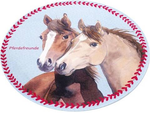 Pferdefreunde Vloerkleed voor de kinderkamer PF 513 Motief paarden, stof print, zachte microvezel, kinderkamer