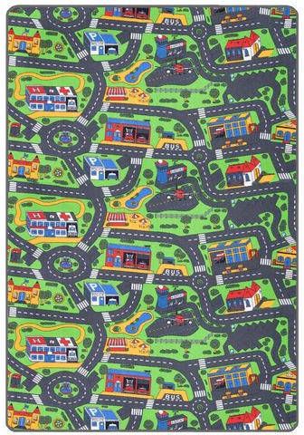 Primaflor Ideen in Textil Vloerkleed voor de kinderkamer City Straten speelkleed, straatbreedte ca. 9 cm, kinderkamer