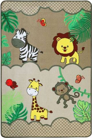 Primaflor Ideen in Textil Vloerkleed voor de kinderkamer Safari Motief dieren van de savanne, kinderkamer
