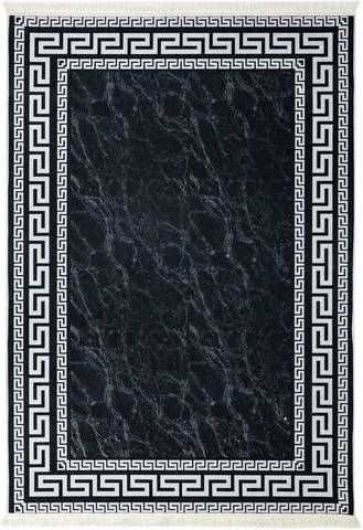 RESITAL The Voice of Carpet Vloerkleed Sultan 0066 Korte pool, gedessineerd, modern marmer design, met randdessin & franje, ideaal in de woonkamer & slaapkamer
