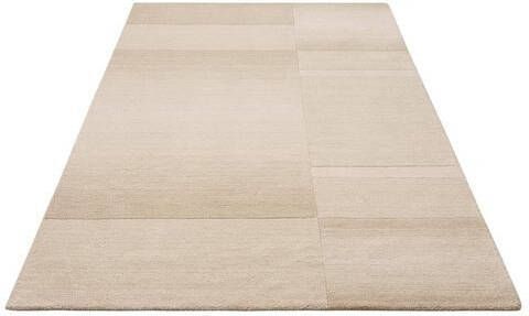 Theko Exklusiv Wollen kleed Jorun Handgeweven vloerkleed, zuivere wol, modern design, met de hand geweven, woonkamer