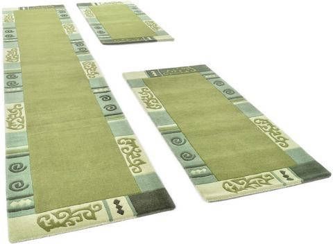 THEKO Set slaapkamerkleedjes AMBADI Slaapkamerkleed, loper set voor de slaapkamer, zuivere wol, met randdessin