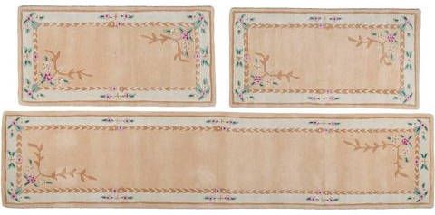 THEKO Set slaapkamerkleedjes Lifou Slaapkamerkleed, loperset, korte pool, zuiver scheerwol, met de hand geweven, met randdessin, ideaal in de slaapkamer