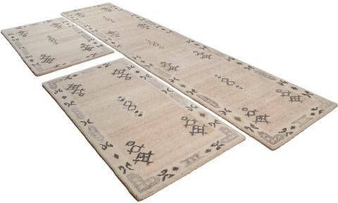 THEKO Set slaapkamerkleedjes Royal Berber Slaapkamerkleed, loperset voor de slaapkamer, berber look, zuivere wol