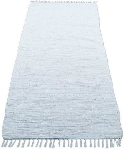 THEKO Vloerkleed Happy Cotton Handgeweven vloerkleed, platweefsel, puur katoen, met de hand geweven, met franje, ideaal in de woonkamer & slaapkamer