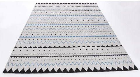 THEKO Vloerkleed Tuxedo Platweefsel, met de hand geweven, woonkamer