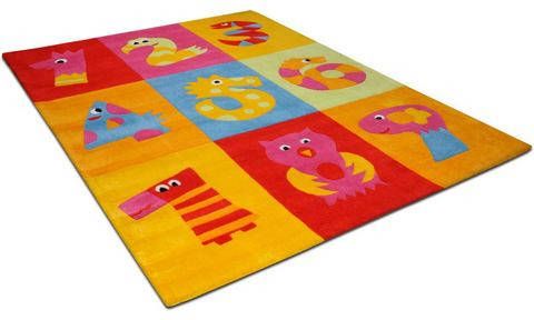 THEKO Vloerkleed voor de kinderkamer Dhanbad Korte pool, patchworkdesign, motief getallen, kinderkamer