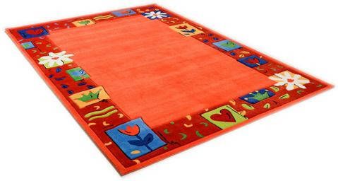 THEKO Vloerkleed voor de kinderkamer Het bloemenparadijs Korte pool, uitstekend acrylgaren, met de hand gemaakt reliëf, met randdessin, kinderkamer