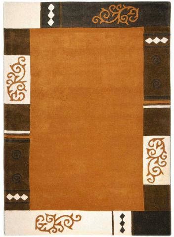 THEKO Wollen kleed AMBADI zuiver scheerwol, handgetuft, met randdessin, modern, woonkamer