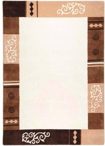 THEKO Wollen kleed AMBADI zuiver scheerwol, handgetuft, met randdessin, modern, woonkamer