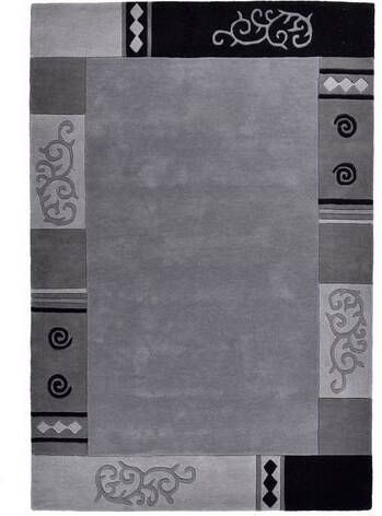 THEKO Wollen kleed AMBADI zuiver scheerwol, handgetuft, met randdessin, modern, woonkamer