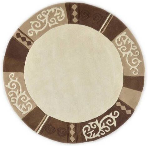 THEKO Wollen kleed AMBADI zuiver scheerwol, handgetuft, met randdessin, modern, woonkamer